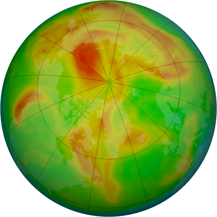 Arctic ozone map for 21 May 2013
